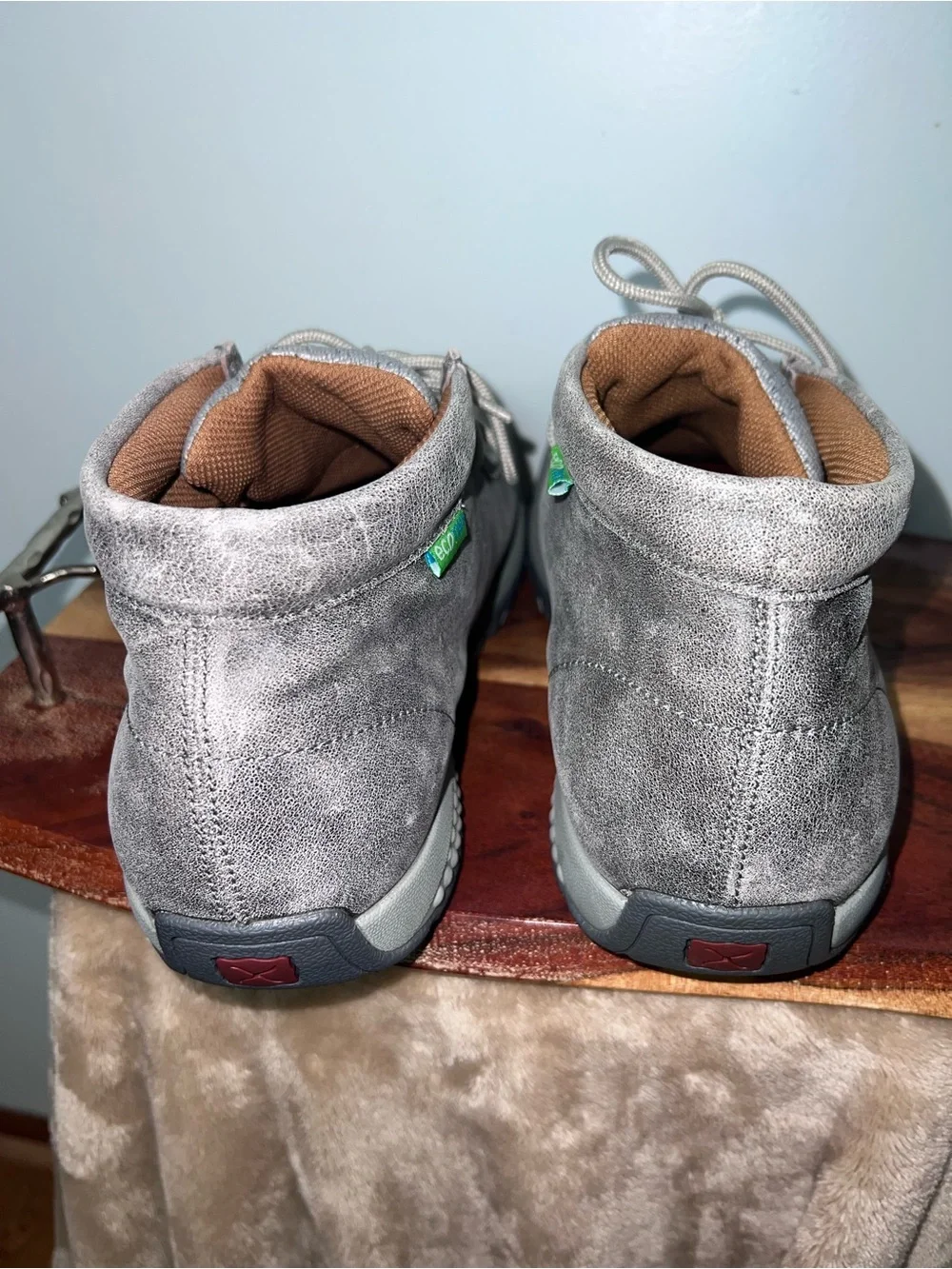Twisted X MXC0005 Men’s 11.5 W Gray Leather Woven Driving Moc Shoes